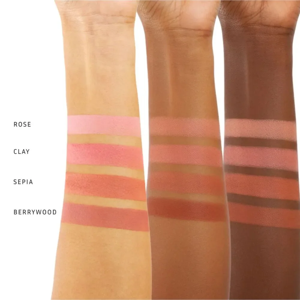 NIB Lithe Sunset Matte 4-Tone Blush Palette & Essential Face Brush Bundle